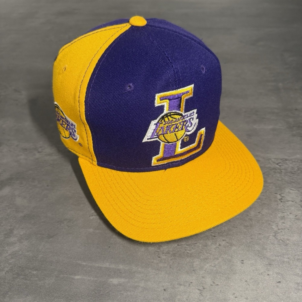Vintage Los Angeles Lakers Snapback Hat Sports Specialties Blockhead Script Logo